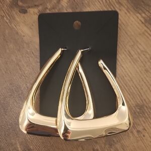 Gold Open Triangle Hoop Earrings - Women Jewelry